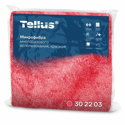 Салфетка из микроволокна Tellus, 220 гр/м2, 35*35см, красный, 5шт/упак
