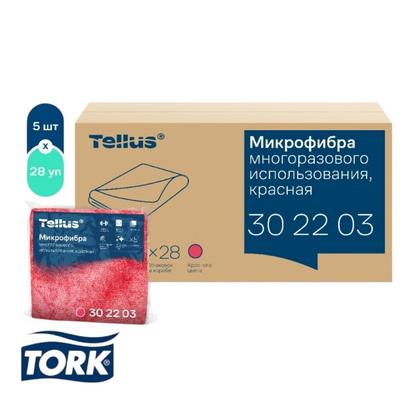 Салфетка из микроволокна Tellus, 220 гр/м2, 35*35см, красный, 5шт/упак