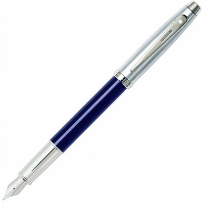 Ручка перьевая M "100 Brushed Chrome" метал., подарочн. упак., синий/серебристый, патрон черный, синий
