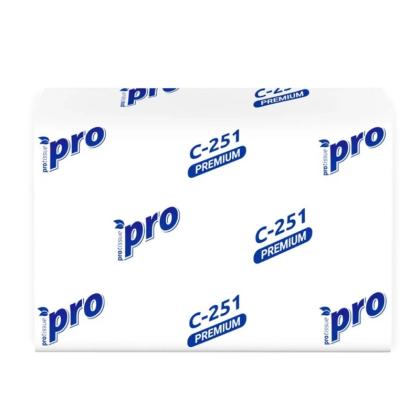 Салфетки бумажные  PROtissue 16*21см, 2 слоя, V - сложение, цв.белый, 200 листов