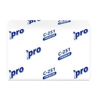 Салфетки бумажные PROtissue 16*21см, 2 слоя, V - сложение, цв.белый, 200 листов