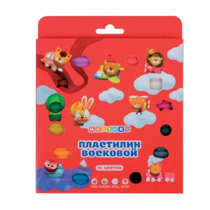 Пластилин восковой 12 цв. "Цветик"