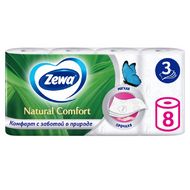 Бумага туалетная Zewa Natural Comfort, 8 рул, 3 слоя, цв. белый