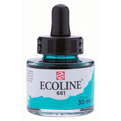 Краски жидкая акварель "ECOLINE" 661 зеленая бирюзовая 30 мл.