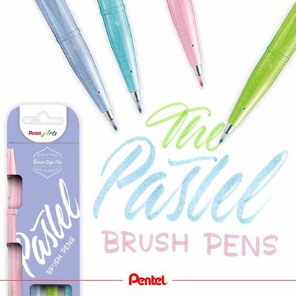 Маркер-кисть "Brush Sign pen. Pastel" набор, 4 шт.