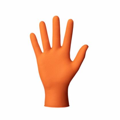 Перчатки нитриловые  неопудренные одноразовые GoGrip  р-р M 50 шт./уп. оранжевый
