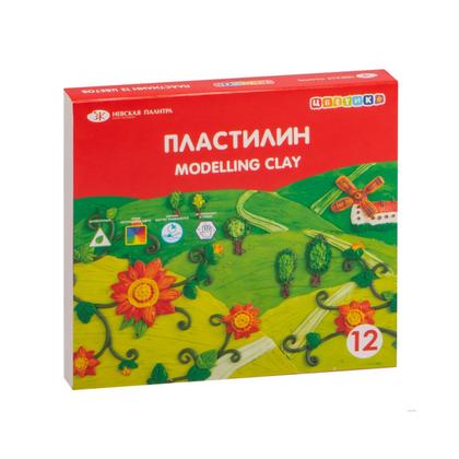 Пластилин 12 цв. "Цветик"