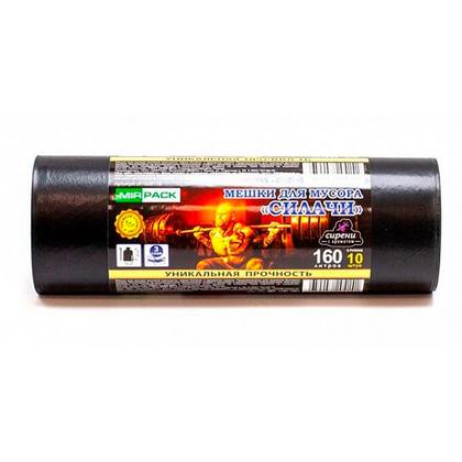 Мешки для мусора 160л 10шт/рулон ПНД Mirpack Силачи 40мкм 93*130см цв.черный