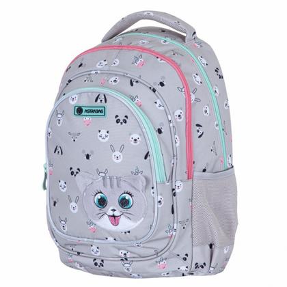 Рюкзак детский "Kitty the cute" полиэстер, уплот. спинка, серый