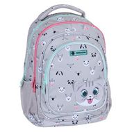 Рюкзак детский "Kitty the cute" полиэстер, уплот. спинка, серый