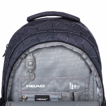 Рюкзак молодежный "Head 3D black" полиэстер., уплот. спинка, чёрный