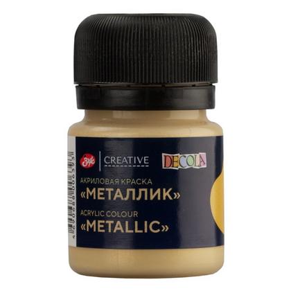 Краска акриловая металлик "Декола" 974 золото сусальное, 20 мл., банка