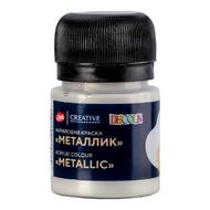 Краска акриловая металлик "Декола" 961 светлое серебро, 20 мл., банка