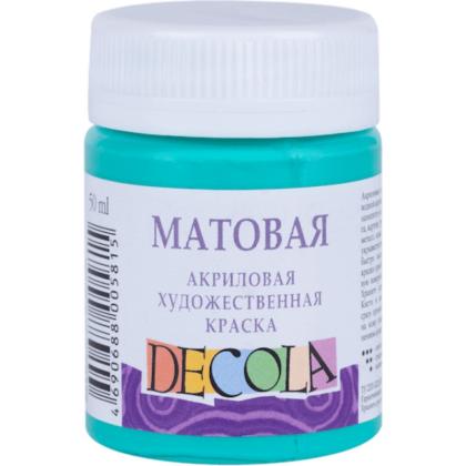 Краска акриловая матовая "Декола" 735 мятная, 50 мл., банка