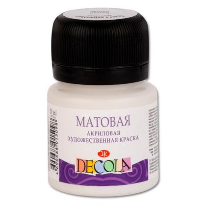 Краска акриловая матовая "Декола" 104 белая, 20 мл., банка