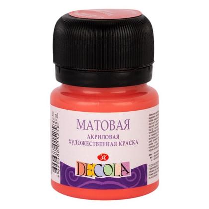 Краска акриловая матовая "Декола" 355 коралловая, 20 мл., банка