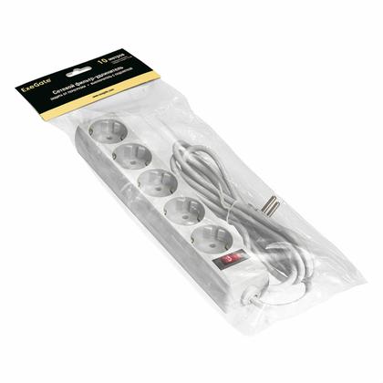 Сетевой фильтр 10м ExeGate SP-5-10W, EX279182RUS, 5 розеток, белый