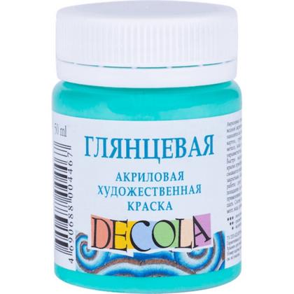 Краска акриловая глянцевая "Декола" 735 мятная, 50 мл., банка