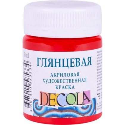 Краска акриловая глянцевая "Декола" 331 красная, 50 мл., банка