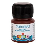 Краска акриловая глянцевая "Декола" 419 коричневая, 20 мл., банка