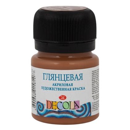 Краска акриловая глянцевая "Декола" 426 коричневая светлая, 20 мл., банка
