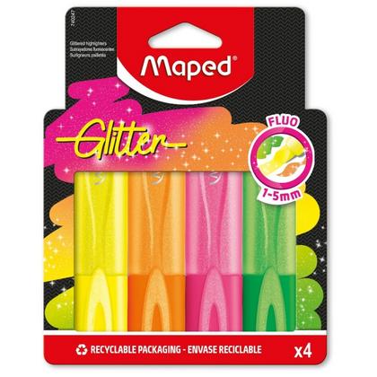 Набор маркеров текстовых "Glitter" 5 мм, скошен., 4 цв.