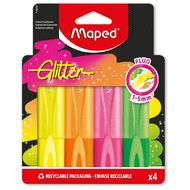 Набор маркеров текстовых "Glitter" 5 мм, скошен., 4 цв.