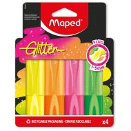 Набор маркеров текстовых "Glitter" 5 мм, скошен., 4 цв.
