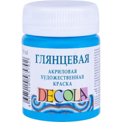 Краска акриловая глянцевая "Декола" 512 небесно-голубая, 50 мл., банка