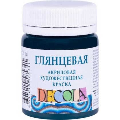 Краска акриловая глянцевая "Декола" 720 изумрудная, 50 мл., банка