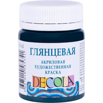 Краска акриловая глянцевая "Декола" 720 изумрудная, 50 мл., банка