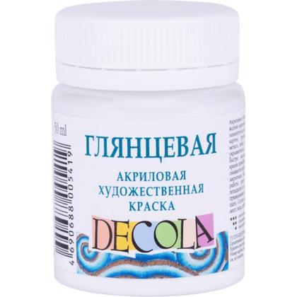 Краска акриловая глянцевая "Декола" 104 белая, 50 мл., банка