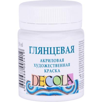 Краска акриловая глянцевая "Декола" 104 белая, 50 мл., банка