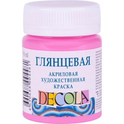 Краска акриловая глянцевая "Декола" 322 розовая, 50 мл., банка