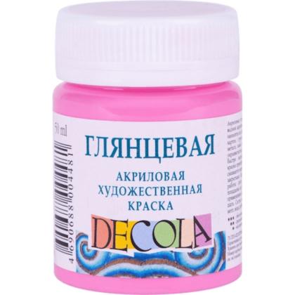 Краска акриловая глянцевая "Декола" 322 розовая, 50 мл., банка