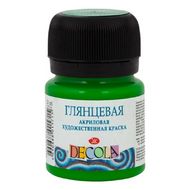 Краска акриловая глянцевая "Декола" 717 зеленая светлая, 20 мл., банка