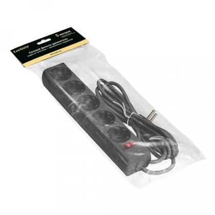 Сетевой фильтр 5м ExeGate SP-5-5B, EX221188RUS, 5 розеток, черный