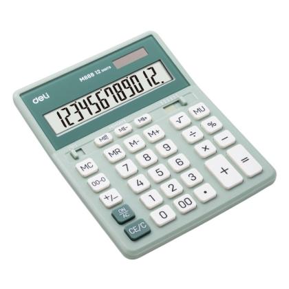 Кальк. наст. 12р. EM888A Deli зеленый, пласт., 202,2*158,5*31,3 мм