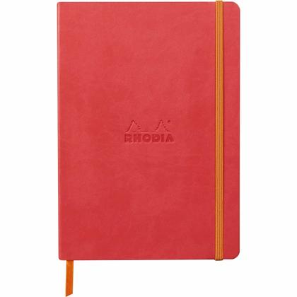 Блокнот А5 148*210 мм, 80 л., лин. "Rhodiarama", кожзам., мягк. обл., на резинке, фиолетовый