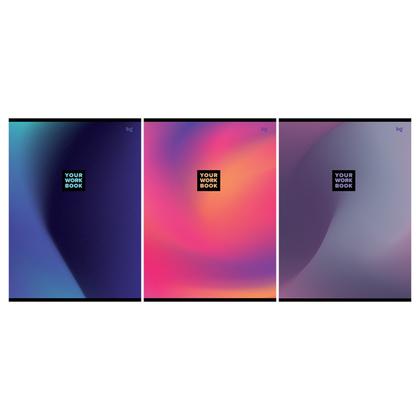 Тетрадь А4 48 л., клет. "Monocolor. Gradient" скоба сбоку, обл. карт., ассорти
