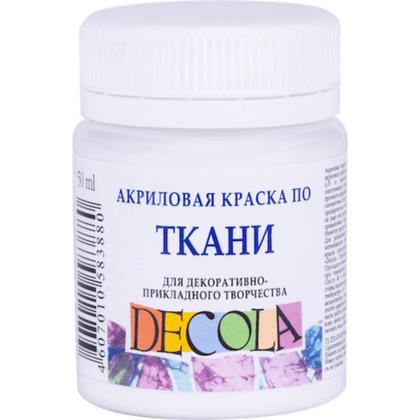 Краска акриловая по ткани "Декола" 104 белая, 50 мл., банка