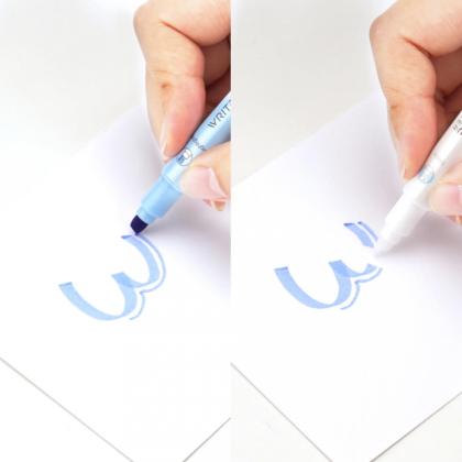 Маркер текстовый двусторонний "Erasable" бирюзовый