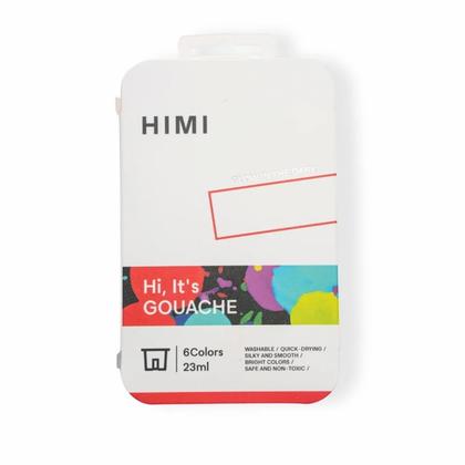 Краски гуашевые "Himi Jelly Cup.Glow in the dark. Bright color" набор 6 цв., 23 мл., кювета, пластиковый футляр