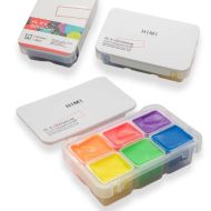 Краски гуашевые "Himi Jelly Cup.Glow in the dark. Bright color" набор 6 цв., 23 мл., кювета, пластиковый футляр