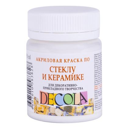 Краска акриловая по стеклу и керамике "Декола" 104 белая, 50 мл., банка