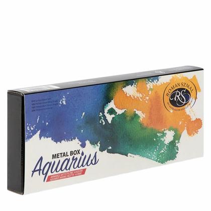 Краски акварельные "Aquarius. Mixing Palette" набор 14 цв., кюветы, метал. коробка