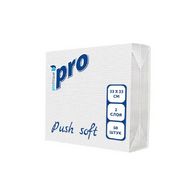 Салфетки бумажные PROtissue 33*33см, 2 слоя, 1/4 - сложение, цв.белый, Push Soft, 50 листов