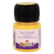Краска акриловая матовая "Декола" 213 желтая светлая, 20 мл., банка