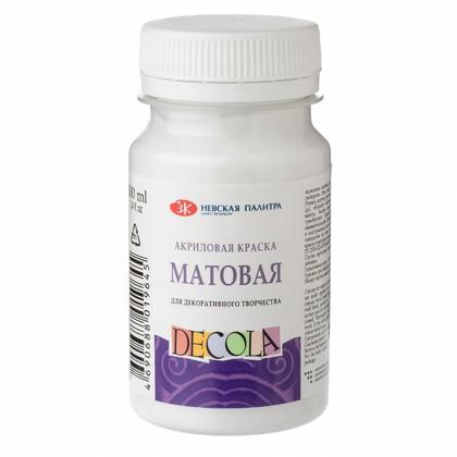Краска акриловая матовая "Декола" 104 белая, 100 мл., банка