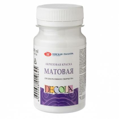 Краска акриловая матовая "Декола" 104 белая, 100 мл., банка